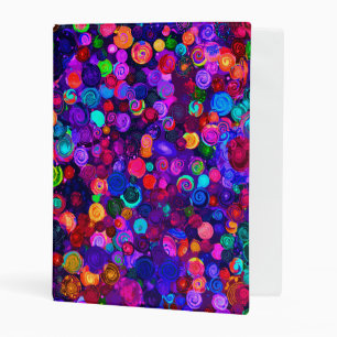 Cute colorful spiral cosmos patterns mini binder