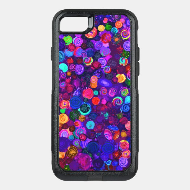 Cute colorful spiral cosmos patterns otterbox iPhone case (Back)