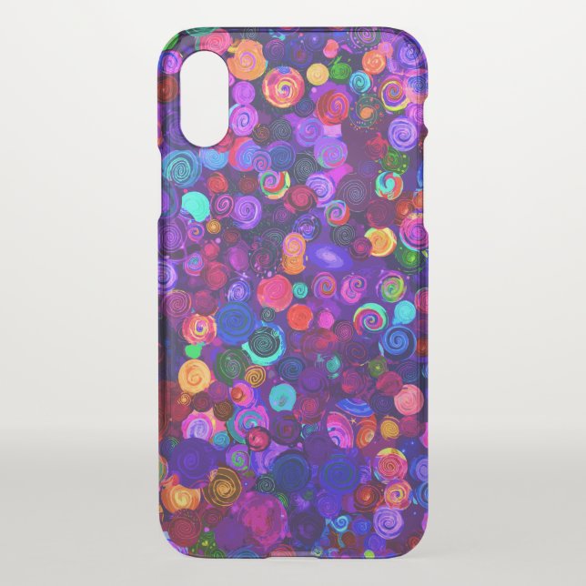 Cute colorful spiral cosmos patterns uncommon iPhone case (Back)