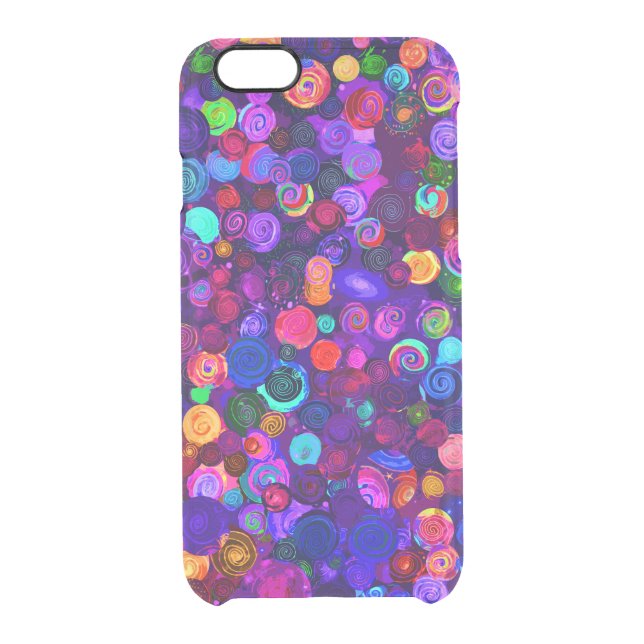 Cute colorful spiral cosmos patterns uncommon iPhone case (Back)