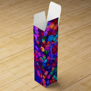 Cute colorful spiral cosmos patterns wine box