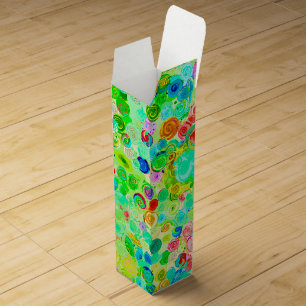 Cute colorful spiral cosmos patterns wine box