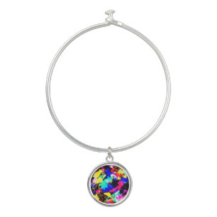 Cute colorful splatter paint bangle bracelet