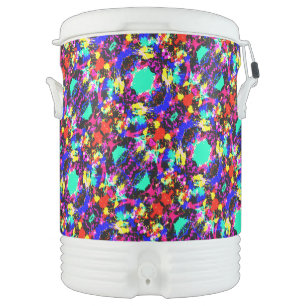 Cute colorful splatter paint beverage cooler