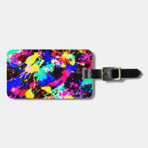 Cute colorful splatter paint car flag luggage tag