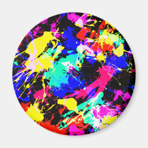 Cute colorful splatter paint car flag magnet