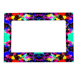 Cute colorful splatter paint car flag magnetic frame