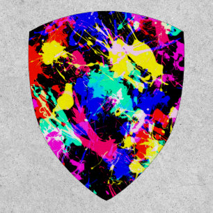 Cute colorful splatter paint car flag patch