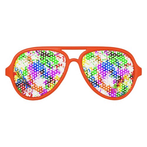 Cute colorful splatter paint design aviator sunglasses