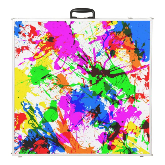 Cute colorful splatter paint design beer pong table (Folded)