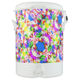 Cute colorful splatter paint design beverage cooler