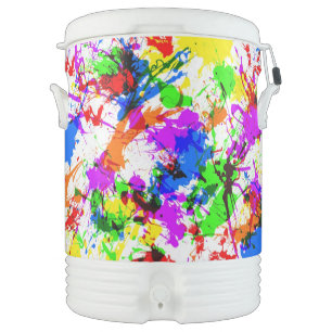 Cute colorful splatter paint design beverage cooler