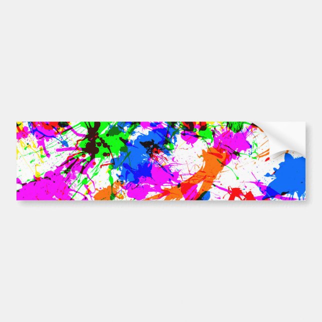 Cute colorful splatter paint design bumper sticker (Front)