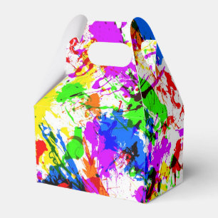 Cute colorful splatter paint design favor box
