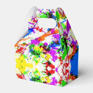 Cute colorful splatter paint design favor boxes