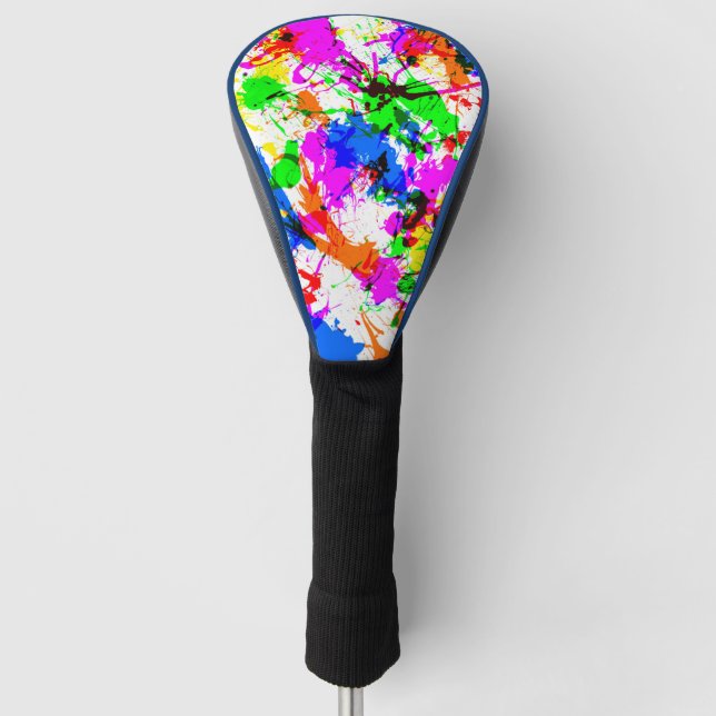 Cute colorful splatter paint design golf head cover (Front)