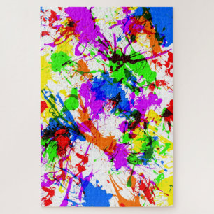Cute colorful splatter paint design jigsaw puzzle