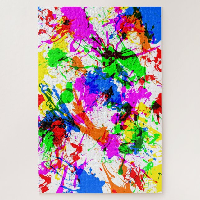 Cute colorful splatter paint design jigsaw puzzle (Vertical)