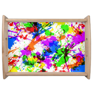 Cute colorful splatter paint design serving tray