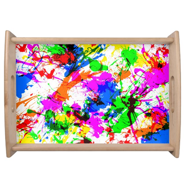 Cute colorful splatter paint design serving tray (Front)