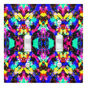 Cute colorful splatter paint light switch cover