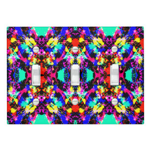 Cute colorful splatter paint light switch cover