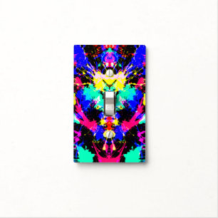 Cute colorful splatter paint light switch cover