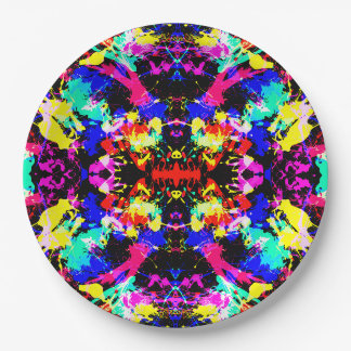 Cute colorful splatter paint paper plates