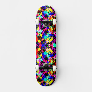 Cute colorful splatter paint skateboard