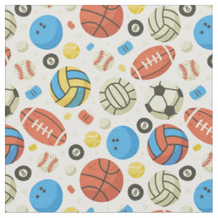 Cute Colorful Sports Balls - fabric for kids