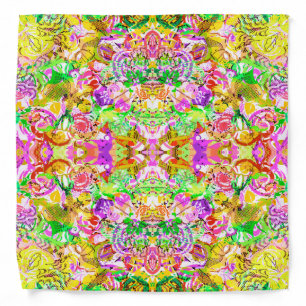Cute colorful spring abstract floral bandana