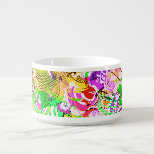 Cute colorful spring abstract floral bowl