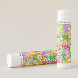 Cute colorful spring abstract floral lip balm
