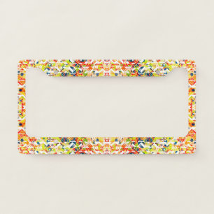 Cute colorful spring abstract pattern license plate frame