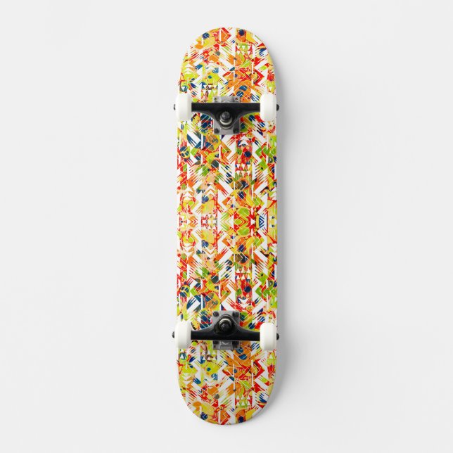 Cute colorful spring abstract pattern skateboard (Front)