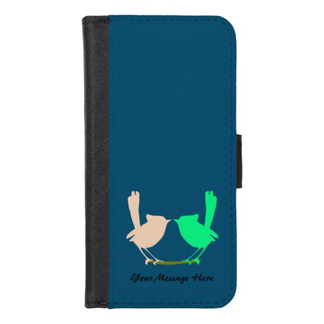 Cute Colorful Spring birds party  iPhone Wallet Case (Front)