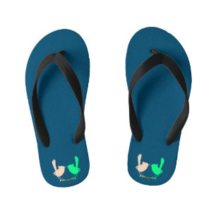 Cute Colorful Spring birds party Kid's Flip Flops