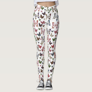Cute Colorful Spring Butterfly Design Leggings
