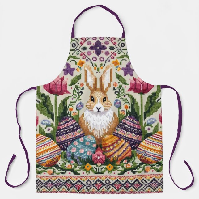 Cute/Colorful Spring/Easter fair isle  Apron (Front)