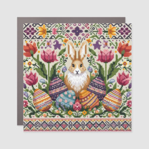 Cute/Colorful Spring/Easter fair isle  Car Magnet