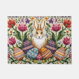 Cute/Colorful Spring/Easter fair isle Doormat