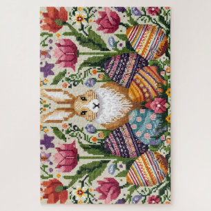 Cute/Colorful Spring/Easter fair isle Jigsaw Puzzle
