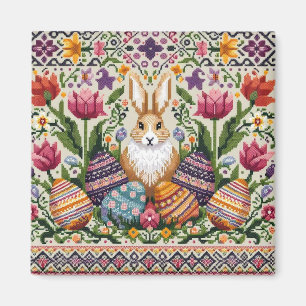 Cute/Colorful Spring/Easter fair isle  Magnet