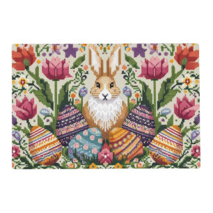 Cute/Colorful Spring/Easter fair isle  Placemat
