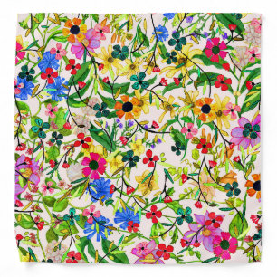 Cute colorful spring floral flowers bandana
