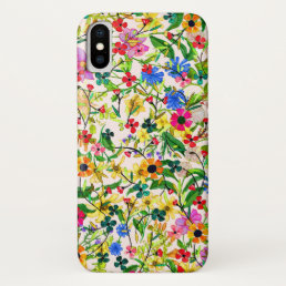 Cute colorful spring floral flowers iPhone x case