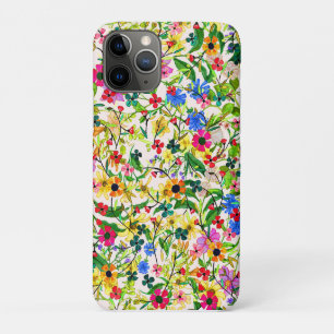 Cute colorful spring floral flowers iPhone 11 pro case