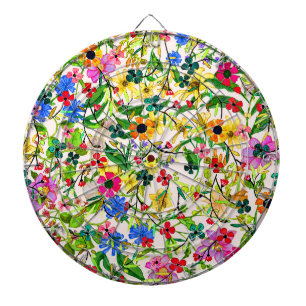 Cute colorful spring floral flowers dart board