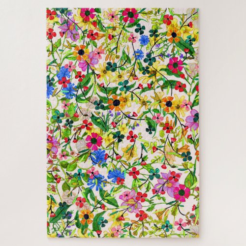 Cute colorful spring floral flowers jigsaw puzzle