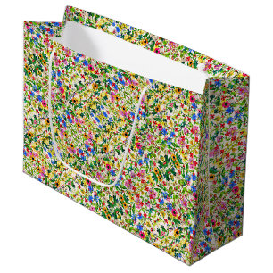 Cute colorful spring floral flowers large gift bag